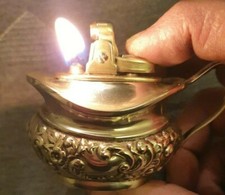 Antique Vintage Mosda Period Series  Silver Plated Automatic Table Lighter