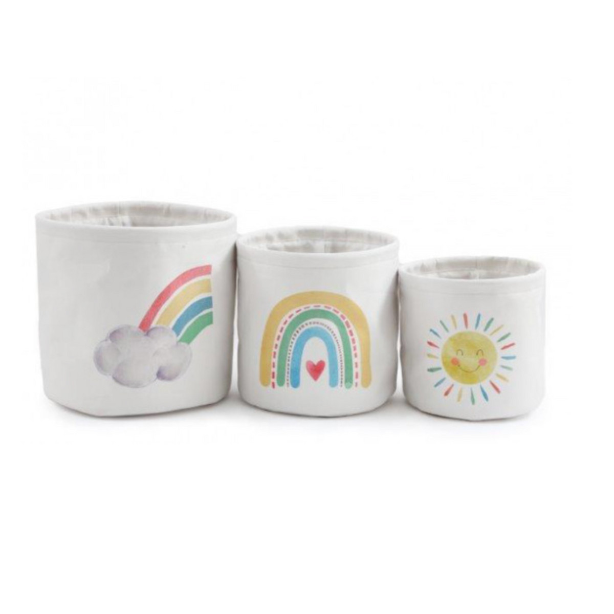 Sil Interiors Set of Three Rainbow Themed Storage Baskets Nursery Decorations