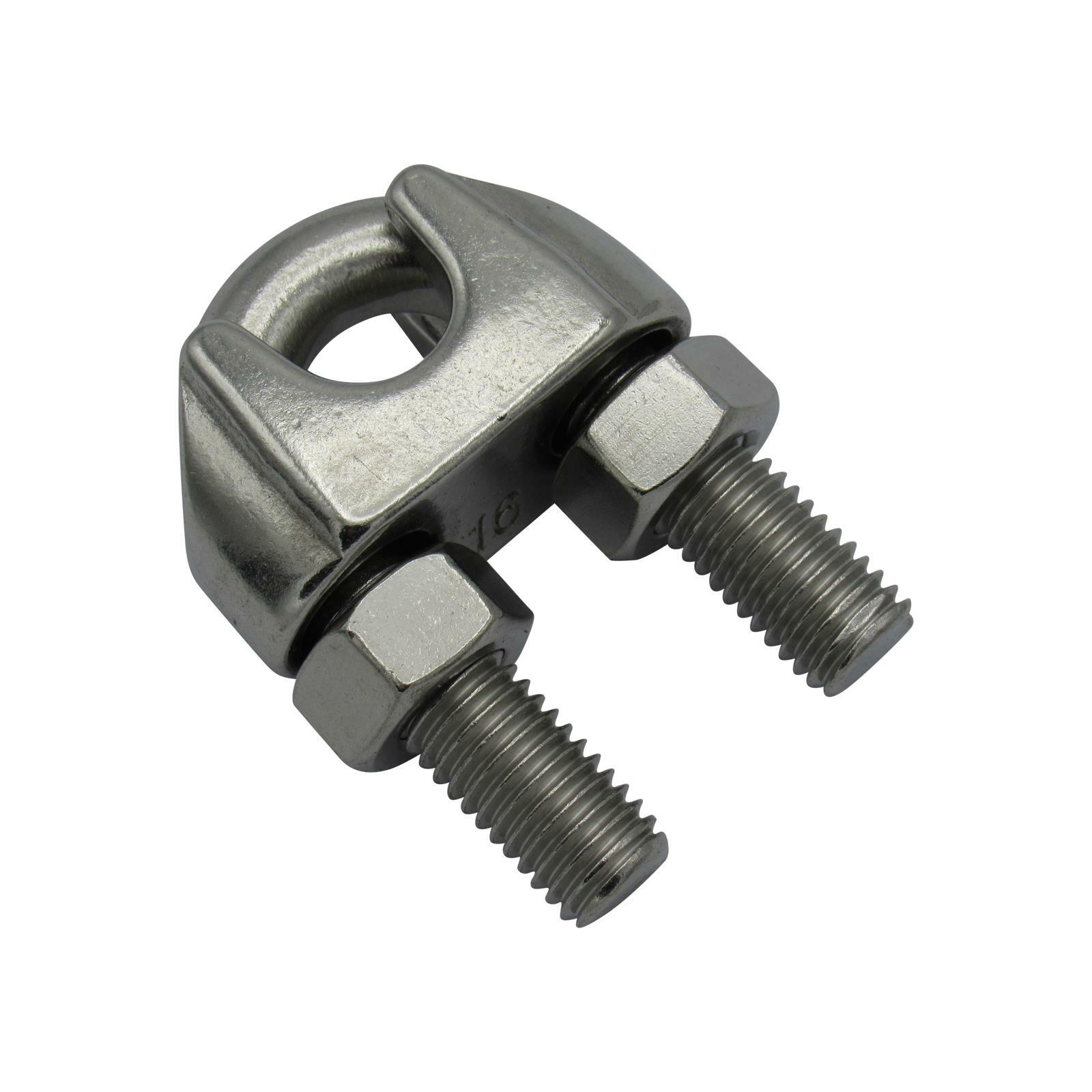 Wire Rope Bulldog Grips Stainless DIN741 4MM (Marine Grade Boat Cable Clip Clamp