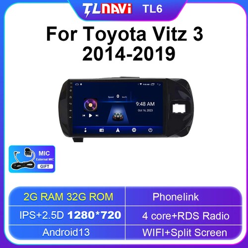 Android Wireless Carplay For Toyota Vitz 3 XP130 2014-2019 RHD Car Stereo Player - Picture 25 of 48