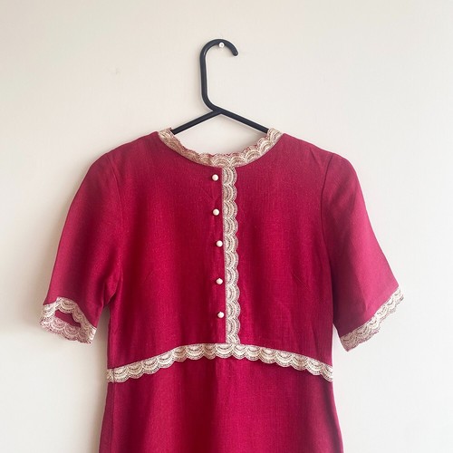1960er Jackie O Mod fuchsia rosa Etuikleid von Stacy Ames / UK Größe 10-12 - Bild 5 von 8