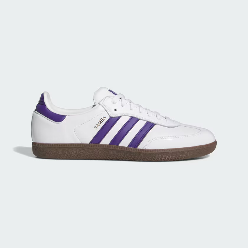 Мужские кроссовки adidas Samba ADV IE6613 Cloud White Темно-фиолетовый Золотой металлик 23390₽