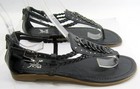 Black  Shoes Roman Gladiator Flat Sandals women Size 5.5 — photo 1