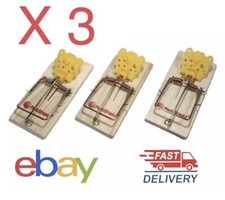 3 X New Traditional Wooden Mouse Large Traps Mice Rodent Trap Durable Catchers