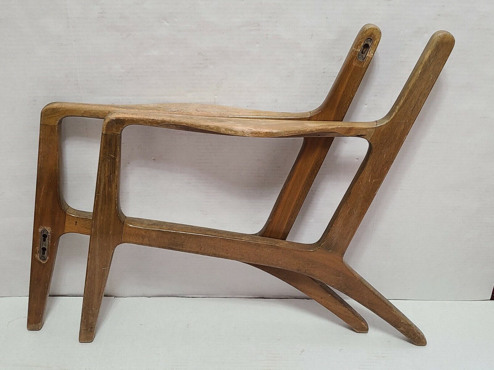 Vtg Danish Modern PAIR LEGS Teak Wood 1950's Lounge Chair Mid Century DENMARK