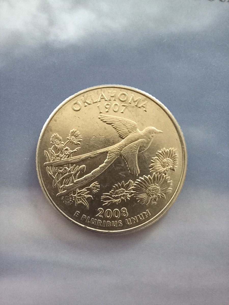 2008-D Oklahoma Scissor-Tailed Flycatcher Bird State Quarter