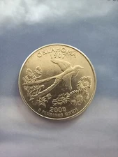 2008-D Oklahoma Scissor-Tailed Flycatcher Bird State Quarter Denver Mint US Coin