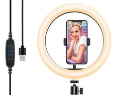 Logilink Luce LED Anello 20cm per 1/4'' Regolazione Luminosità Stand Smar