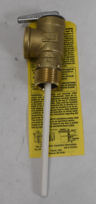 Watts 100XL 3/4'' Bronze T&P Relief Valve Self Closing w/ Extended Shank 210°F