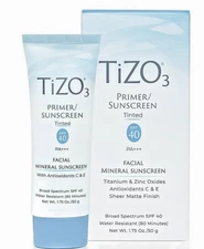 TIZO3  Facial Mineral Sunscreen & Primer  Tinted SPF 40 1.75 oz    Antioxidants