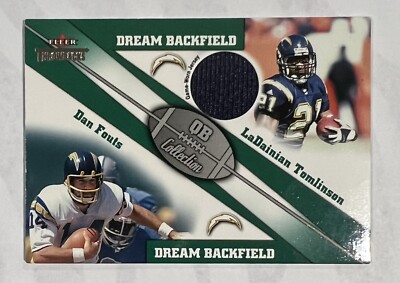 Dan Fouts LaDainian Tomlinson 2002 Fleer Throwbacks Used Jersey DREAM BACKFIELD
