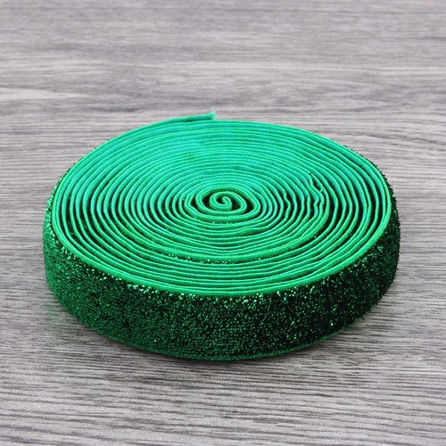 50Yards 5/8" Shiny Rainbow Glitter Fold Over Ribbon FOE Sewing Elastic Band - Picture 24 of 24