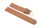 19mm Brown Leather Strap Watch Band, Gold Buckle