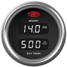 Saas 52mm 2 Inch Car Dual Digital Boost Gauge 0-30 Psi Exhaust Temperature 0°-90