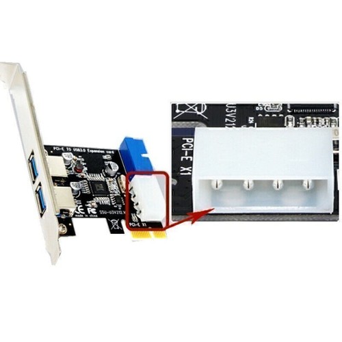 PCI-E To USB 3.0 PCIE Expansion Card Dual USB 3.0 Port PCI Express Hub Adapter - Afbeelding 2 van 6