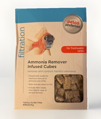 Petco Ammonia Remover Zeolite Cubes Filter Media With Bag For Aquarium Fish Tank