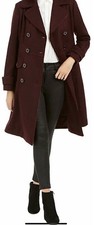 Kenneth Cole Double-breasted Contrast-piping Peacoat Size S E14