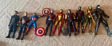 Huge Lot of 9 Marvel 12-inch Action Figures Spider-Man Captain America Thor