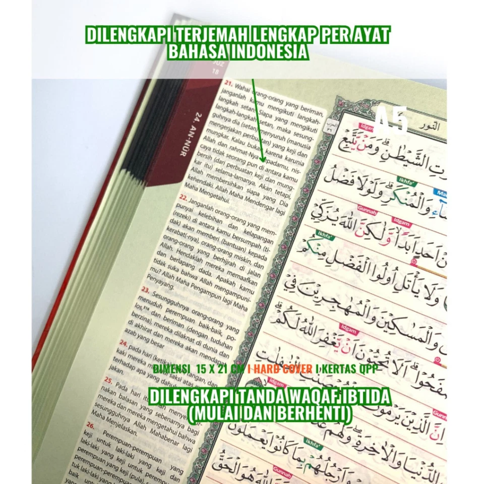 The Clear Quran Tajweed Transliteration Color Coded Qur'an Duo Latin A4 Al Qosba - Image 2 of 4