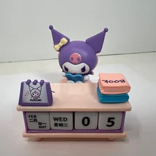 Sanrio Kuromi Figure Sitting At Desk Blocks Calendar New Loose No Box