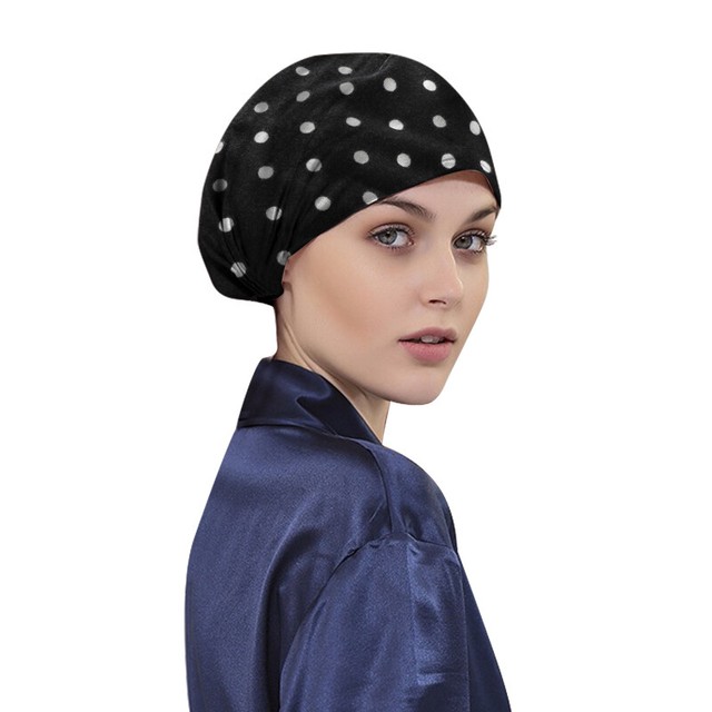 100 Cotton Night Cap Sleep Patch Sleeping Head Hat Plain Beanie for