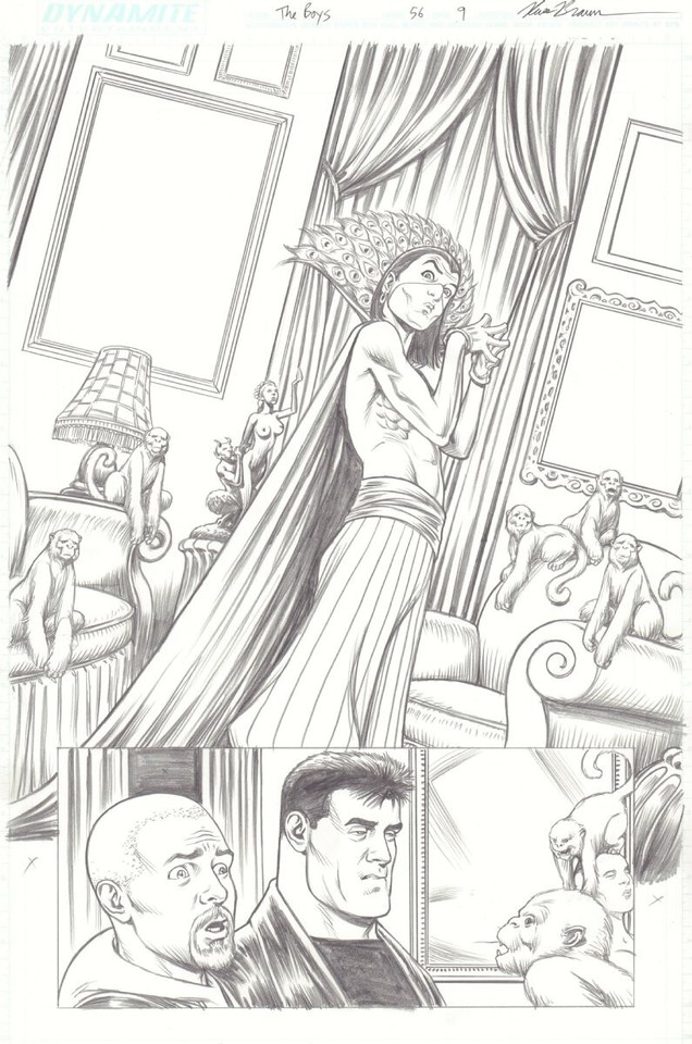 The Boys #56 p.9 - Hughie, Billy Butcher, & Doctor Peculiar art by Russ Braun Comic Art