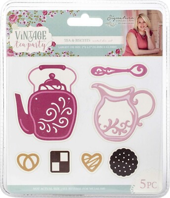 Crafter's Companion Vintage Tea Party - Tee & Kekse Stanzenset - NEU
