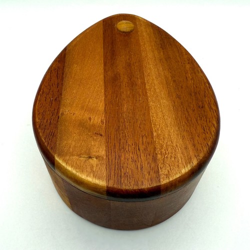 Bonjour Wooden Salt Box Cellar w/ Swivel Lid Teardrop ~ 6x3x2 Kitchen Storage - Picture 4 of 13