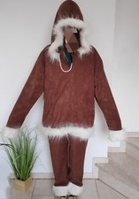 Karnevalskostüm Eskimo Inuit Kostüm Brauner Zweiteiler Karneval Verkleidung Uni