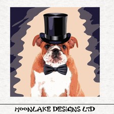 Pop Art - Bulldog pop art style- Fabric Craft Panels in 100% Cotton or Polyester