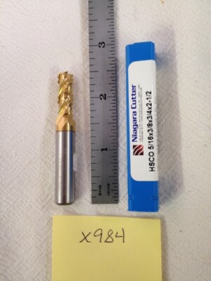 1 NEW NIAGARA 5/16'' ROUGHING HSCO ENDMILL. TIN CTD. 4 FL. 3/4'' LOC. USA (X984)