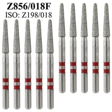Dental Diamond Bur Zirconia Cutting Z856-018F FG Fine Grit Round End Taper Burs