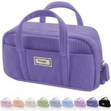 Large Pencil Case Pouch, Extra Big Pencil Bag with 5 Compartments, Pen Purple