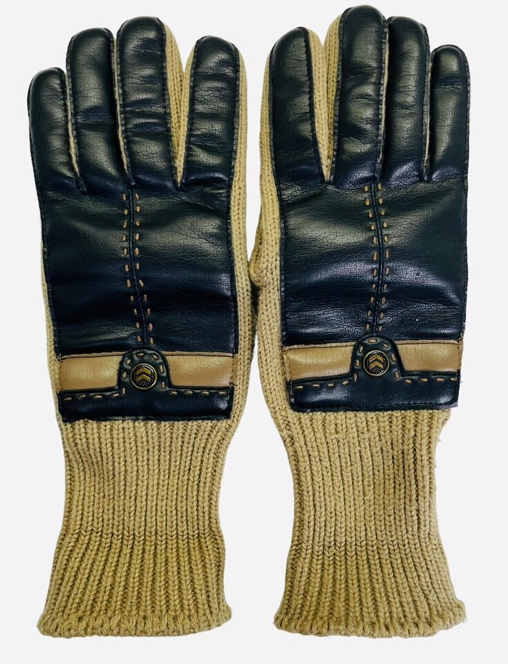Vintage Aris Isotoner Gloves Womens O/S Leather Black And Tan ...