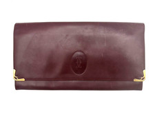 Cartier Clutch bag Bordeaux Calfskin Authentic