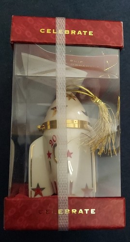 Lenox Rocket Ship Scatola Bevande Ornamento Natale 2000 Hida-a-Gift Capsula del Tempo - Foto 2 di 9