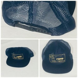 Vintage Pepsi Cola Choice of West Virginia Navy Blue Mesh Snapback Trucker Hat
