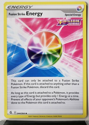 fusion strike energy pokemon card value Fusion Strike Energy 244/264 NM / M Fusion Strike Pokemon Card $2 Flat  Shipping