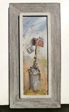RURAL MAILBOX ca 1940 PAINTING Signed Illeg WPA REGIONALISM Era Artist NEW YORK