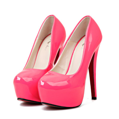 Men's Platform High Heels Pumps Crossdresser Drag Queen Black