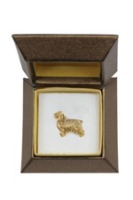 English Cocker Spaniel, Englische Cockerspaniel  - Hundebrosche in dekorativer B