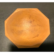 Acacia Octagon Wooden Carved Bowl