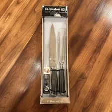 Calphalon Contemporary Series German Steel - 2 piece knife set Slicer & Fork New