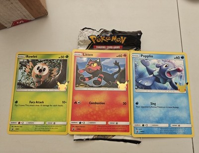 Pokemon 1st Partner Pack Sinnoh Region Jumbo Card set- Rowlet, Litten, Popplio
