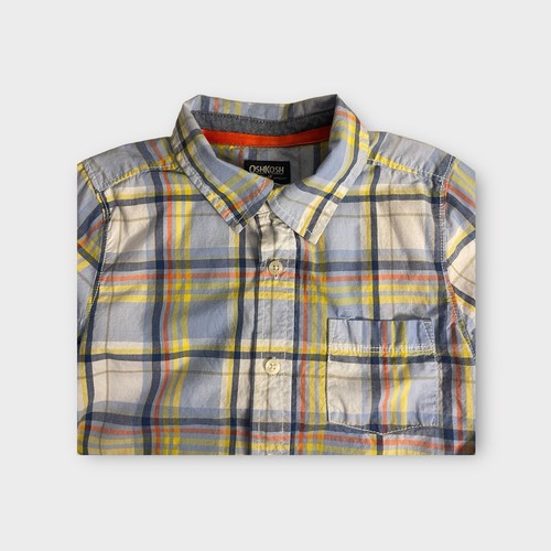 Oshkosh Yellow & Blue Plaid Button Up Shirt - Picture 2 of 4
