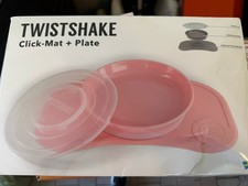 Twistshake Click-Mat + Platte | Anti-Rutsch-Geschirrset f&uuml;r Babys | Babyteller +