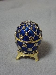Schmuckschatulle Emaille Strass Ei Schmuck Dose Box Faberge Stil Deko Oster Ei