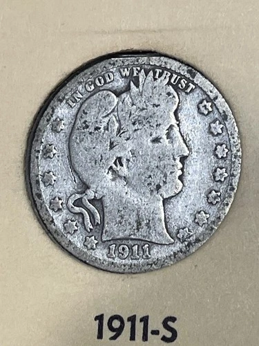 1911-S Barber Quarter