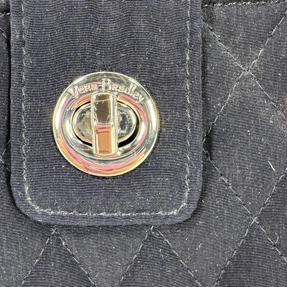 Vera Bradley Turnlock Wallet Winter Forest Rabbit Holiday Navy Clutch Moon - Image 2 of 4