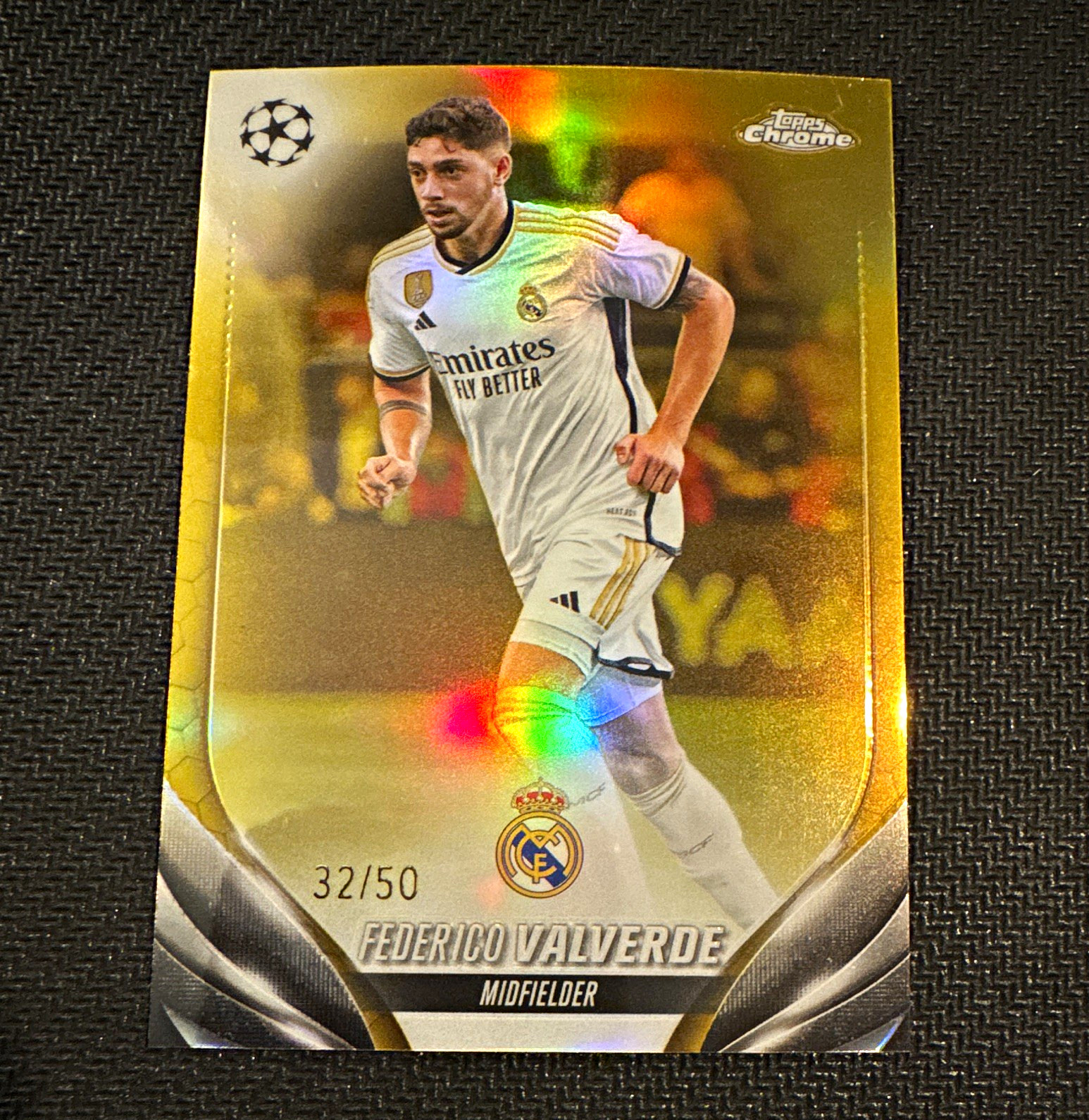 Topps 2024 Chrome UEFA Club Competitions Federico Valverde #99 Gold /50